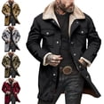 thumbnail image 1 of Zivyakyro Trucker Men Jacket Fall Winter Sherpa Parka Fleece Zip up Jackets Plain Loose Long Sleeve Heavyweight Black XL, 1 of 9