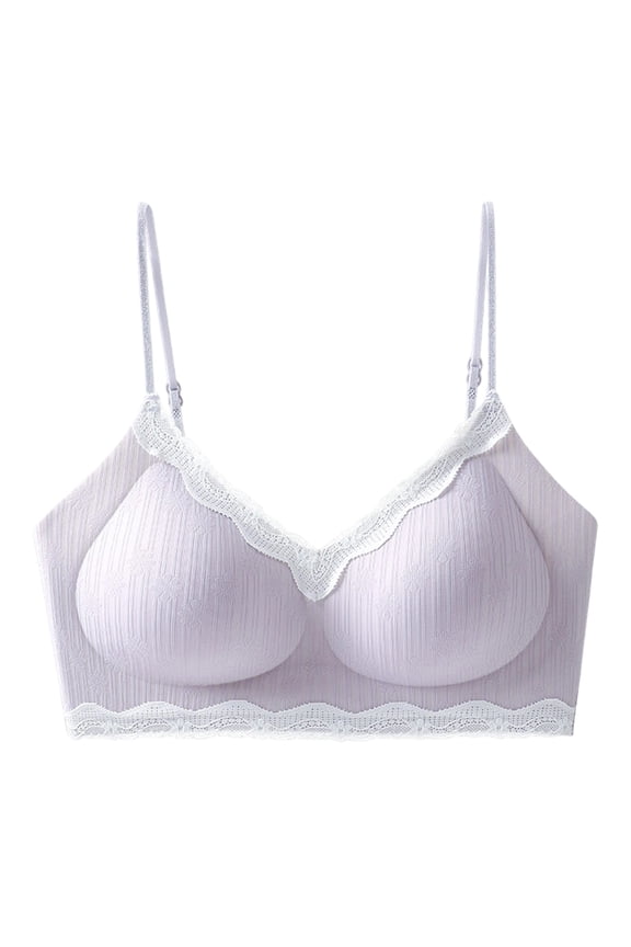 Underwire Bras for Women Lace Summer Support Women's Bras Molded Cup Lightly Lined Spaghetti Straps Triangle Bras