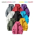 thumbnail image 1 of Zivyakyro Waterproof Windbreaker Jackets for Men Rain Long Sleeve Zip up Lightweight Jackets Solid Outdoor Loose Hooded Purple S, 1 of 7