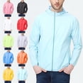 thumbnail image 1 of Zivyakyron Windbreaker Mens Rain Jacket Lightweight Active Quick Dry Long Sleeve Loose Jacket Hooded Plain Zip up Orange 4XL, 1 of 5