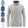 thumbnail image 1 of Zivyakyro Windbreaker Rain Jacket Men Zip up Lightweight Long Sleeve Athletic Solid Jacket Sun Protection Loose Outdoor White L, 1 of 4