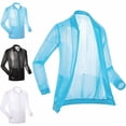 thumbnail image 1 of Zivyakyron Workout Wind Breaker Jackets Mens Rain Mesh Quick Dry Long Sleeve Loose Zip up Jackets Lightweight Plain Black M, 1 of 8