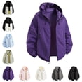 thumbnail image 1 of Zivyakyro Zip up Men Rain Jacket Athletic Lightweight Windbreaker Long Sleeve Hooded Drawstring Plain Jackets Loose Blue XL, 1 of 3