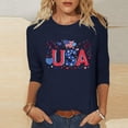 thumbnail image 1 of Zivyakyron Everyday T Shirts for Women Independence Day Summer Patriotic Ladies Tops Loose 3/4 Sleeve Casual Clothes, 1 of 5