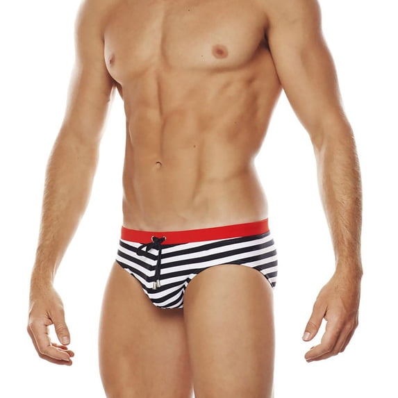 Zivyakyron Quick Dry Briefs for Men Swim Low Rise Men's Underwear Drawstring Active Fit Striped Underpants
