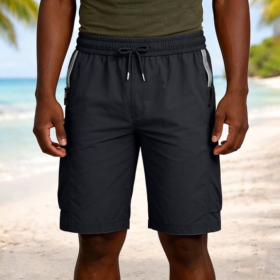 Zivyakyron Sport Mens Active Shorts Basic Summer Mens Shorts Loose Zipper Bermuda Pocket