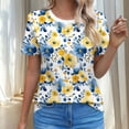 thumbnail image 1 of Zivyakyron Womens T Shirts Summer Short Sleeve Tops for Women Trendy Casual Vacation Loose Floral Tunic Tops, 1 of 6