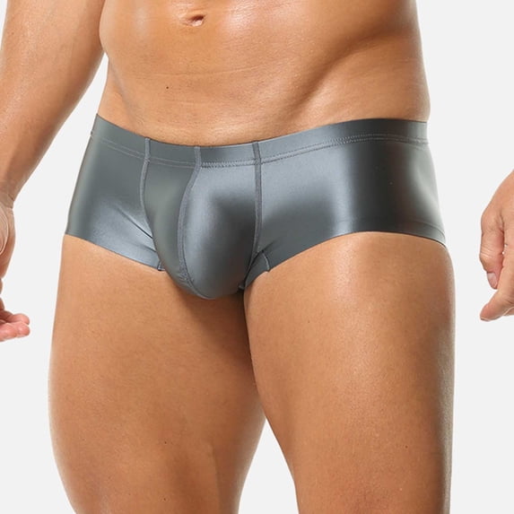 Zivyakyron Workout Trunks Mens Silky Low Rise Underwear Men Breathable Loose Solid Underpants