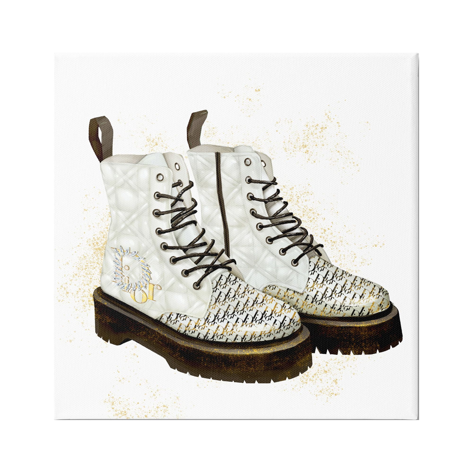 Ziwei Li Quilted Leather Fashion Boots 36" x 36" Painting Canvas Art Print, by Stupell Home Décor