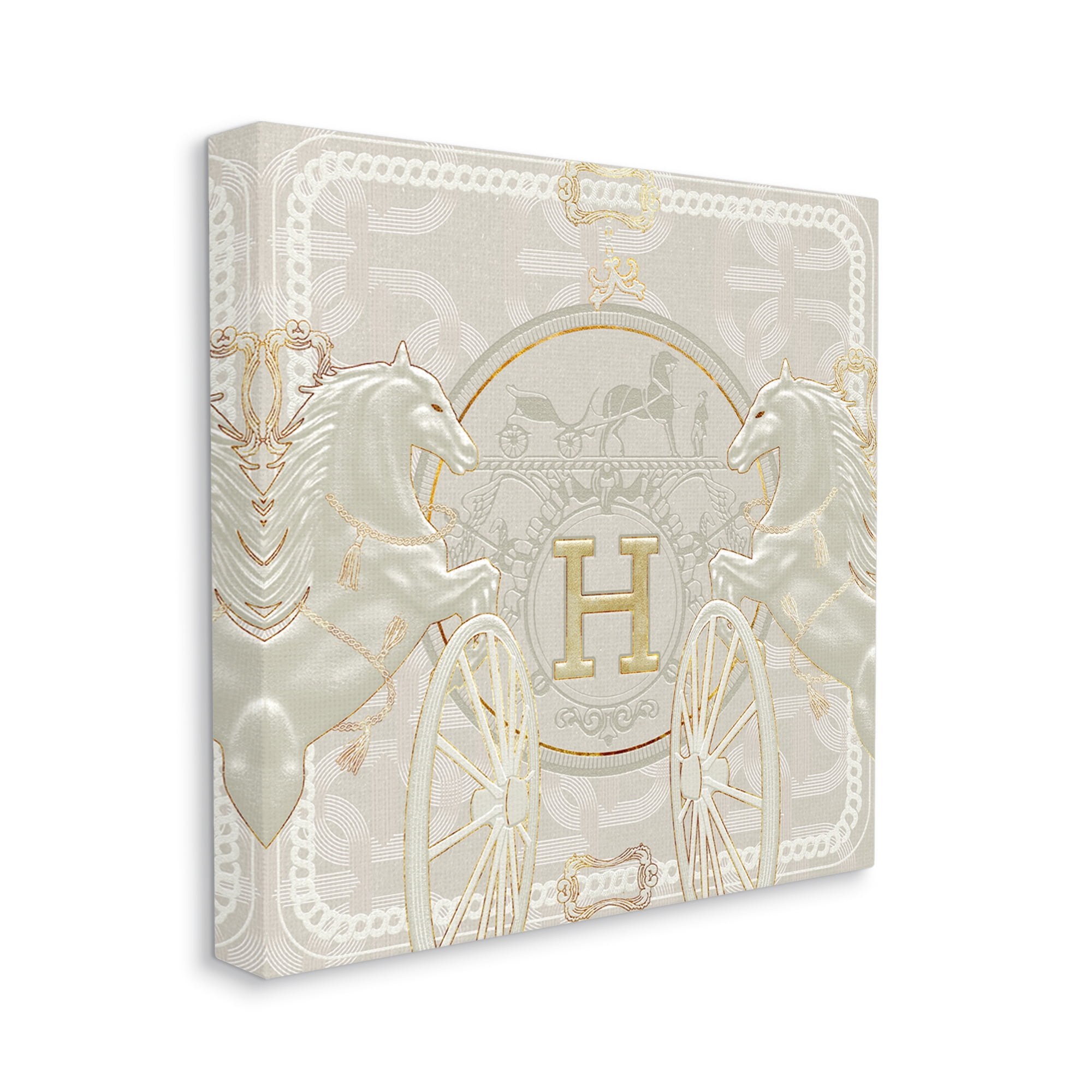 Ziwei Li Regal Horses Glam Fashion Brand 30 in x 30 in Painting Canvas Art Print, by Stupell Home Décor