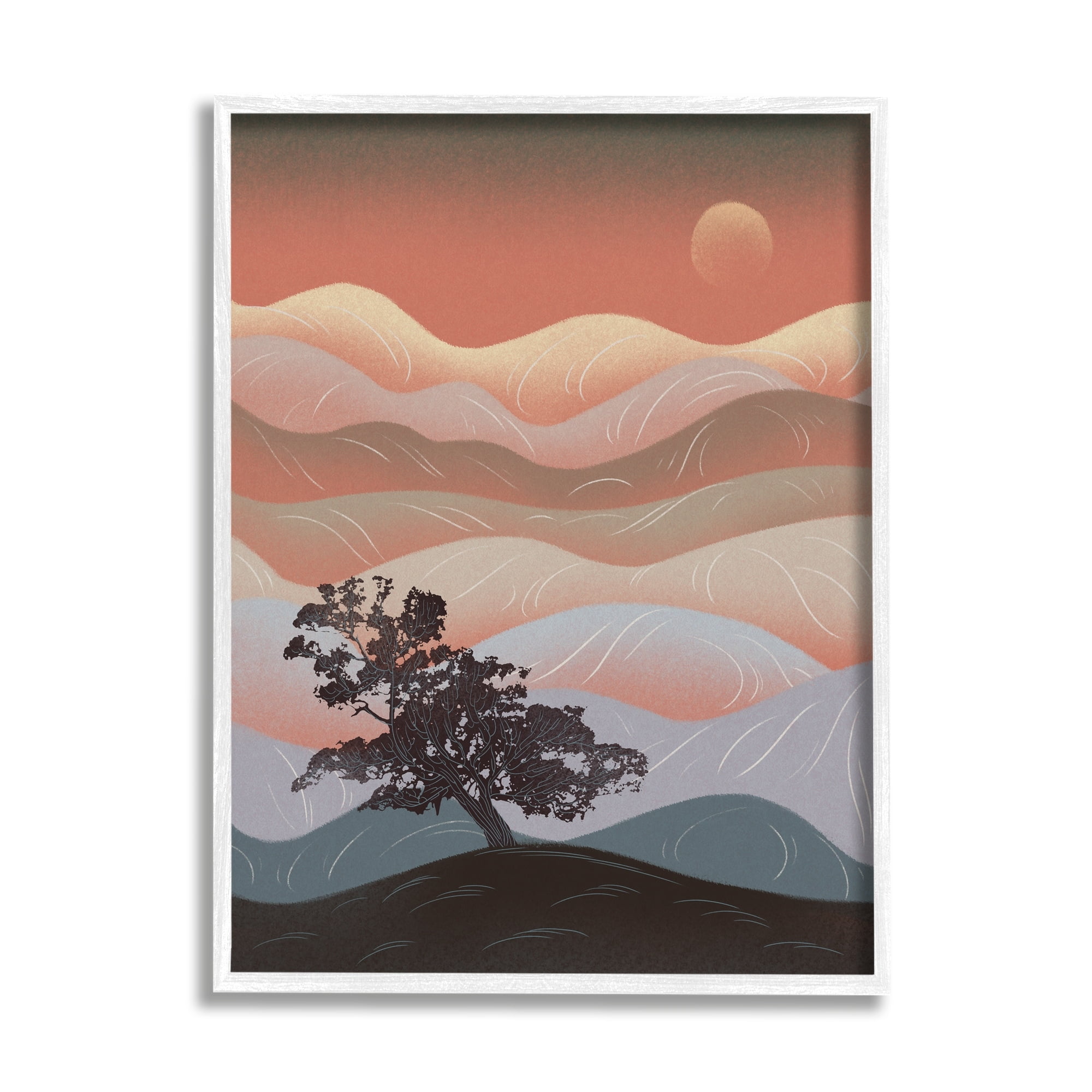 Ziwei Li Savanna Tree Sprout Breezy Desert Dunes at Dawn 11 in x 14 in Framed Painting Art Print, by Stupell Home Décor