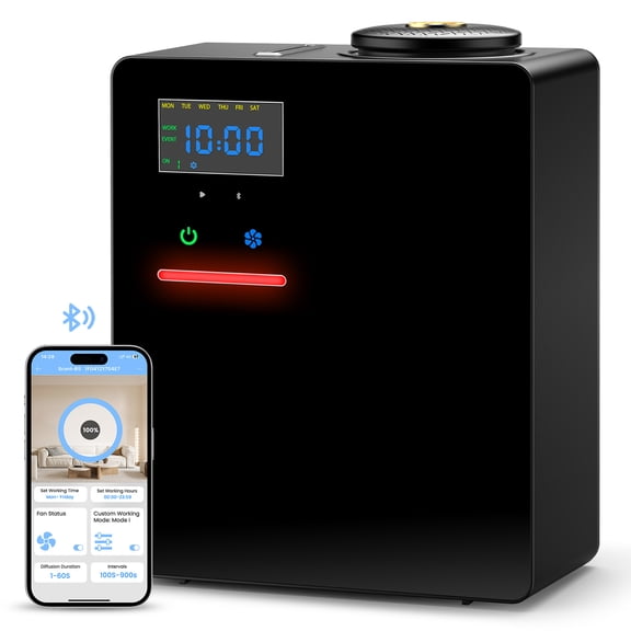 Ziweo Waterless HVAC Scent Diffuser for Whole House, 5000 Sq.Ft Cold Air Aroma Diffuser, 200ml Essential Oil Diffuser with Bluetooth App Control for Home, Hotel, Office