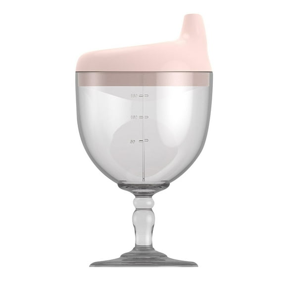 Ziynglg Baby Sippy Cup Wine Glass Spill Proof Plastic Stemware for Infants 8+ Months,Leak Proof Design Suit for Milk and Beverages,Soft Nozzle for Comfort