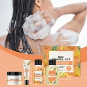 Ziynglg Hempz Mini Travel Set Care Kit with Moisturizing Body Lotion,Nourishing Body Wash,Lip Balm Exfoliating Scrub for Soft and Glossy
