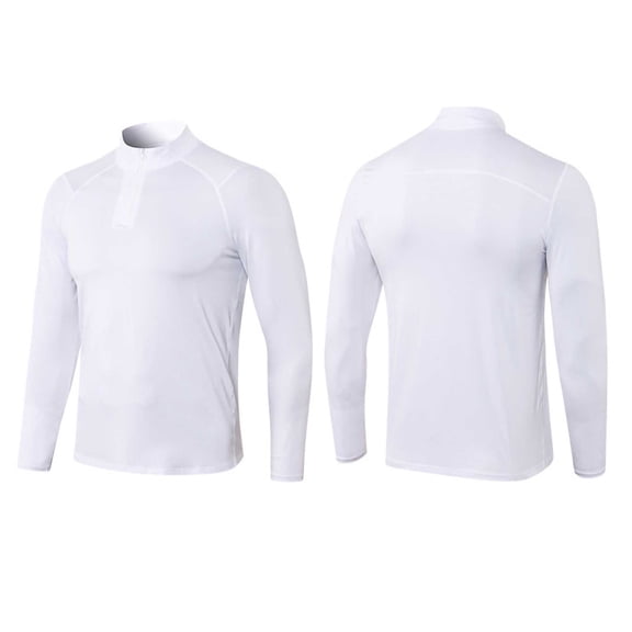 Ziynglg Men's Shirts Sports Solid Color Stretchy Half Zipper Slim Running Training Long Sleeve Tops for Men
