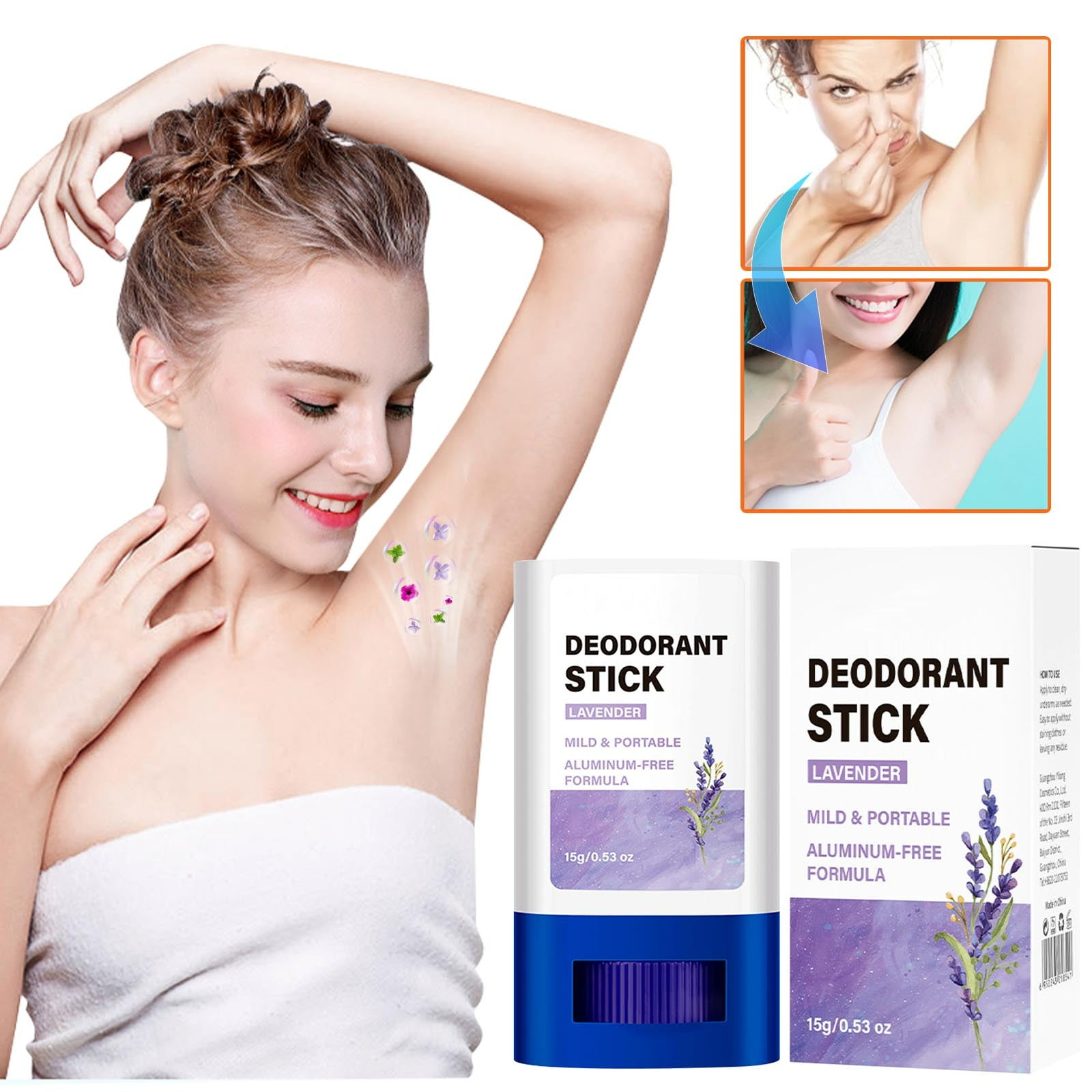 Ziynglg Portable Deodorant Stick for Effective Sweat Protection Soothing Scent,Convenient Travel Size,Suitable for All Types