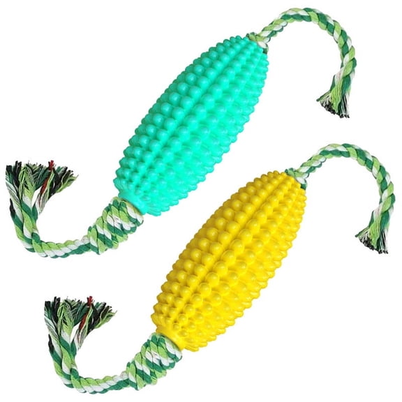 Ziyofinn 2 Pcs Indestructible Rope Dog Toy for Large Medium Small Dogs Yellow & Cyan