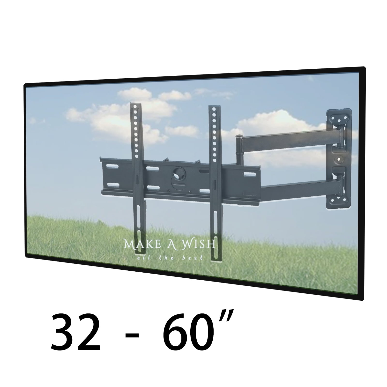 Zizin Full Motion TV Wall Mount Bracket for Most 3260 inch Flat/Curved TVs Holds up to 60lbs