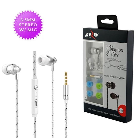 Zizo HF-35MM-LGL-M300-WH 3.5mm Universal Stereo Handsfree M300 Style, White