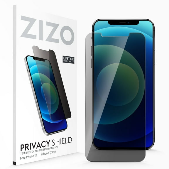 Zizo Privacy Tempered Glass Screen Protector for iPhone 12 / iPhone 12 Pro - Privacy