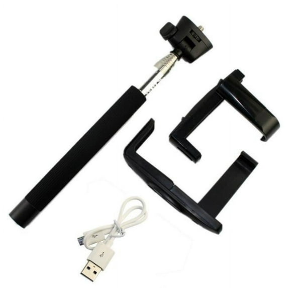 Zizo SLRD-004-BLK Wired Self Camera Monopod with FunctIon Keys for iOS, Cellphones & iPads - Black