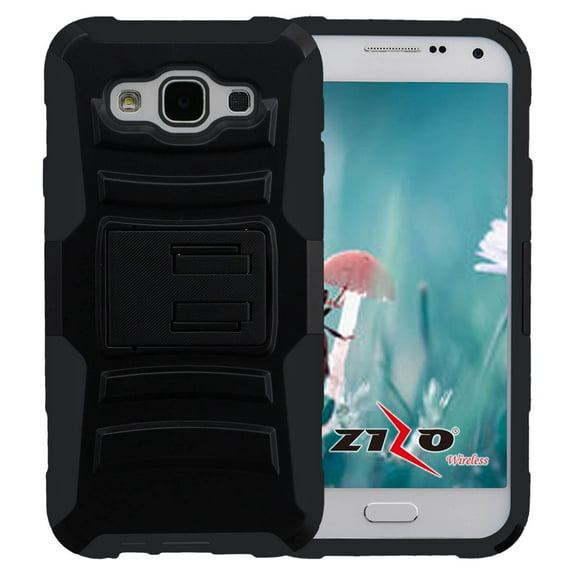 zizo armor cover for samsung galaxy e5 lte s978l w/ kickstand & holster clip heavy duty strong protective case slim shockproof dual layer