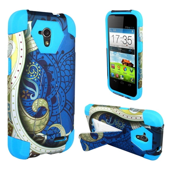 Zizo® Hybrid Turbo Design Case for ZTE Stratos LTE Z819L - ZTE Allstar LTE Z819C Z818L Heavy Duty Dual Layer Rugged Shell Design Protective Phone