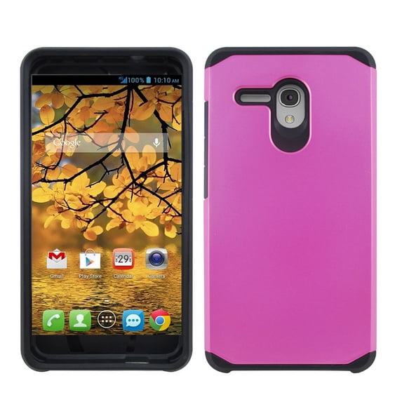 Zizo® Slim Hybrid for Alcatel OneTouch Fierce XL 5054 Thin Dual Layer Case Cover Protective Sleek Metallic Rugged Shell Heavy Duty Strong