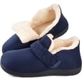 thumbnail image 1 of Zizor Men's Adjustable Velcro Strap Slippers, Memory Foam Closed Back House Shoes, 1 of 6