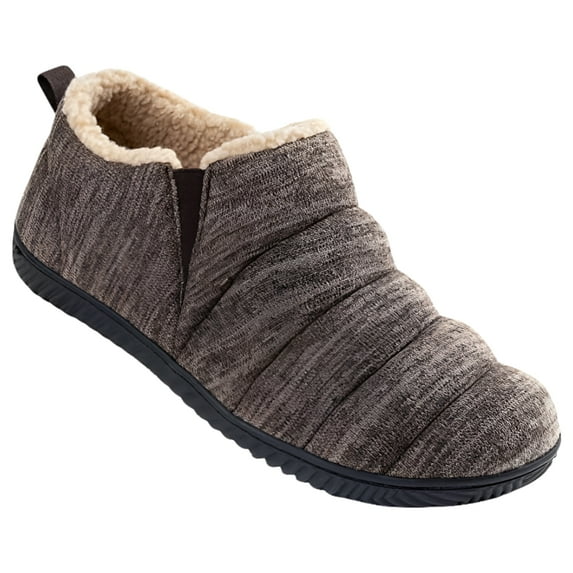 Zizor Men's Comfy Caterpillar Slippers Indoor Outdoor House Shoes, Warm Soft Knit Upper Fuzzy Fleece Lined Memory Foam Sole with Hard Bottom