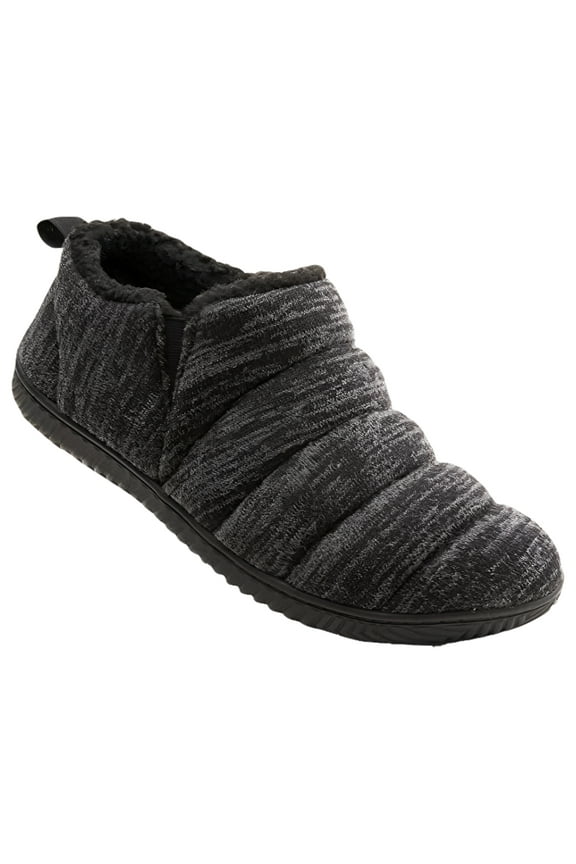 Men's Comfy Caterpillar Slippers Indoor Outdoor House Shoes, Warm Soft Knit Upper Fuzzy Fleece Lined Memory Foam Sole with Hard Bottom