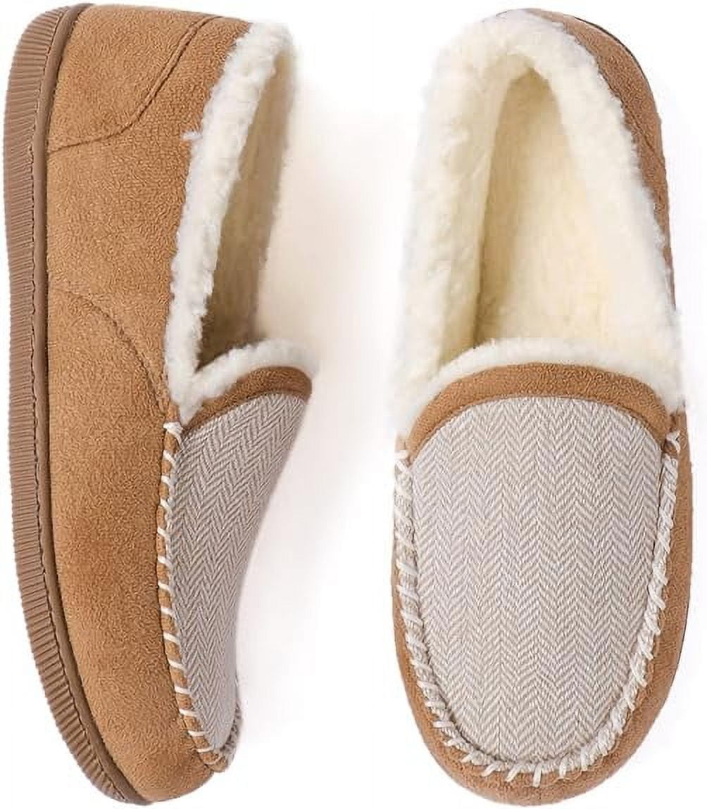 Zizor Women s Fuzzy Moccasin Slippers Memory Foam Cozy House Shoes