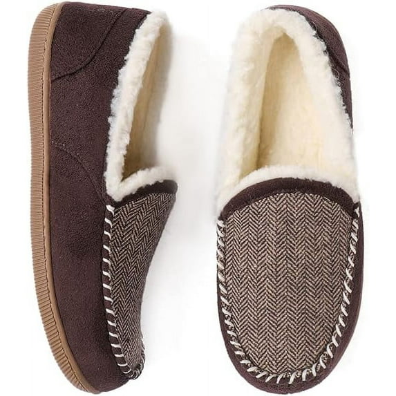 Zizor Women's Fuzzy Moccasin Slippers Memory Foam Cozy House Shoes
