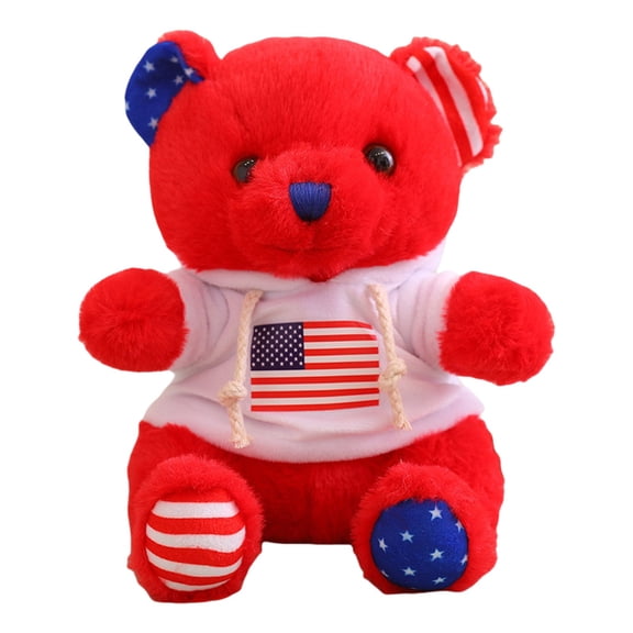 Zjdatm 4th of July Patriotic Teddy Bear Decoration Independence Day Plush Stuffed Bears Doll for Home Party Classroom Celebration Decor