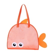 Zjdatm 8.5Gal Beach Toy Mesh Bag Large Capacity Fish-Shaped Beach Tote Sand Toys Organizer Bags fot Shell Collecting, Swimming Accessories