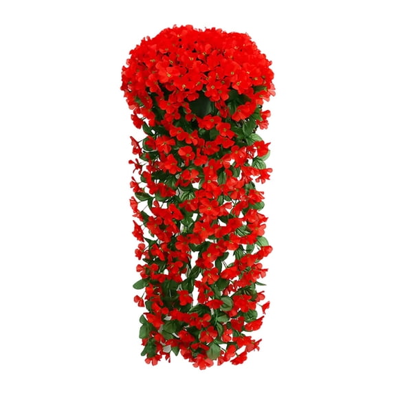 Zjdatm Artificial Hanging Flowers for Outdoor, Spring Summer UV Resistant Fake Violet Flower Hanging Plants for Wedding Porch Garden Yard Party Home Decor