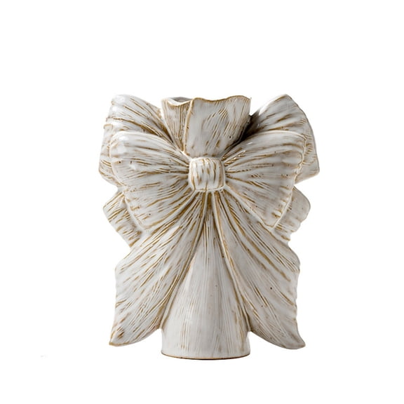 Zjdatm Ceramic Bow Vase Bow-Shaped Vintage Decorative Vases 2026 Boho Style Dry Flowers Container for Table Centerpiece Living Room Wedding Decor