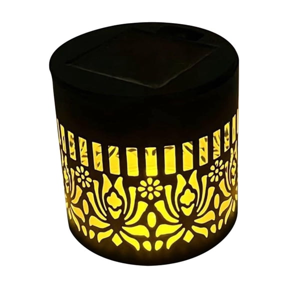 Zjdatm Mandala Solar Outdoor Lantern Mandala-Theme Decorative Lanterns Waterproof Metal Fence Lights for Garden Yard Porch Patio Decor