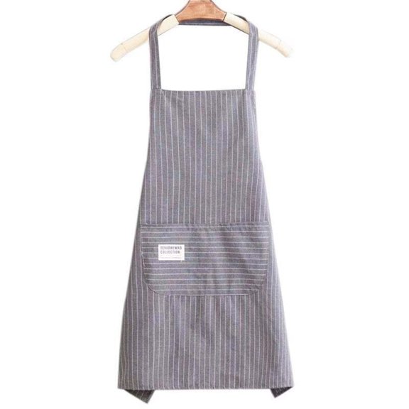 Zjh Kitchen Cooking Aprons, Adjustable Bib Soft Chef Apron with Pockets for Men Women (Stripes)