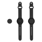 Zjrui Airtag Bracelet for Kids Waterproof, Silicone Wristband GPS Tracker Compatible with Apple AirTag-Black