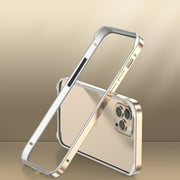 Zjrui Aluminum Frame Metal Bumper Case Compatible with iPhone 14 Pro Max with Soft Inner Bumper Ultra Thin Shockproof Case-Gold