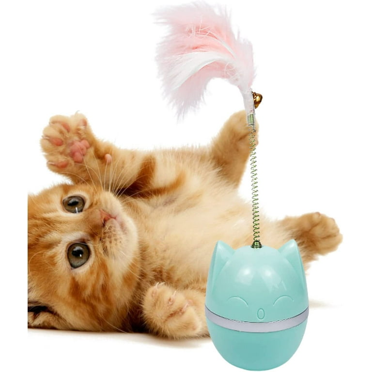 Zjrui Cat Tumbler Toy Cat Self Play Toys Interactive Cat Toys for Cats to Play Alone for Indoor Green