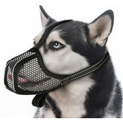Zjrui Dog Muzzle, Soft Mesh Covered Muzzles with Adjustable Straps Prevent Biting Chewing and Licking