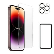 Zjrui for iPhone 15 Screen Protector 1pcs + Camera Lens Protector 1pcs Anti-Scratch Tempered Glass Film