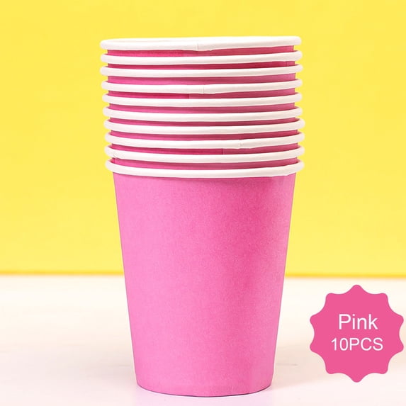 Zjunqe 10PC 9 oz Paper Cups, Multicolor Paper Disposable Cups, Coffee Cups, Paper Coffee Cups ,Handed DIY paper cups ,Small Mouthwash Cups, Hot/Cold Beverage Drinking Cup for Party, Travel and Event