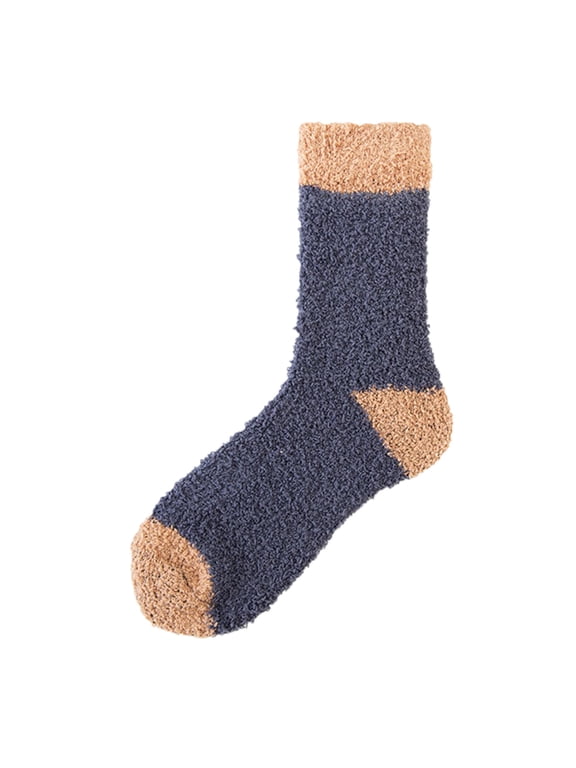 Fuzzy Socks Stripe Warm Fluffy Winter Cozy Thick Plush Slipper Sleep Comfy Crew Socks for Men Athletic Winter Thermal Mid Calf Sock Non Slip Socks Cute Fuzzy Socks Cloud Soft Socks One Size