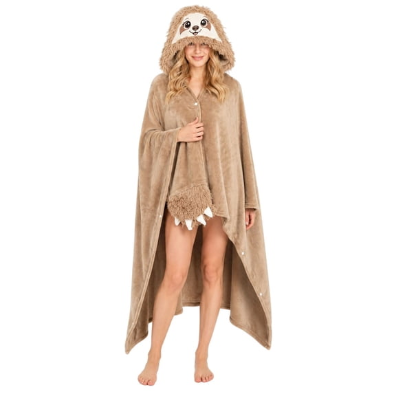 Zjunqe Hooded Blanket Cute Hoodie Wearable Blanket Adult Halloween Cosplay Soft Hoodie Cape for Women Oversized Wearable Shawl Cape Wrap Soft Fluffy Coral Velvet Cozy Fleece Hooded Blanket