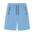 thumbnail image 1 of Zjunqe Ice Silk Active Shorts Quick Dry Athletic Shorts Elastic Waist Drawstring Workout Shorts with Zipper Pockets Lightweight Casual Running Gym Breathable Stretch Bermuda Shorts Sky Blue 8Xl, 1 of 8