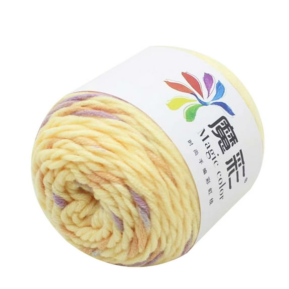 Zjunqe Rainbow Cotton Yarn for Crocheting and Knitting, Multicolor Worsted Weight Yarn, Soft Craft Yarn for DIY Sweaters, Scarves, Blankets, and Clothes, Beginner-Friendly Crochet Yarn(1PC)