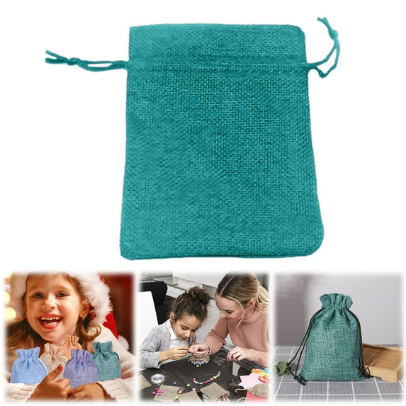 Zjunqe Small Burlap Gift Bags Drawstring Packing Pouches Bags 4.7"x3.5" Cloth Gift Bags Packing Storage Linen Jewelry Pouches for Valentine Wedding Party Shower Birthday Xmas Jewelry(1Pcs)